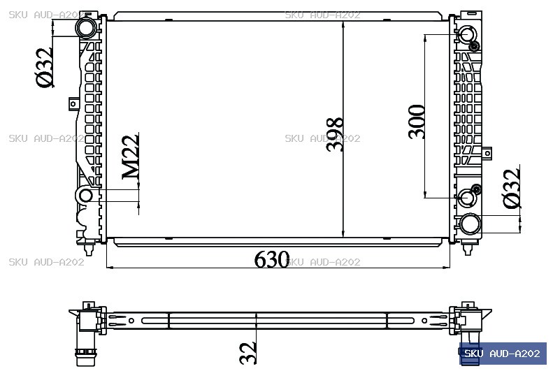 Audi A4 8D 1994-2001 Radiator AUD-A202