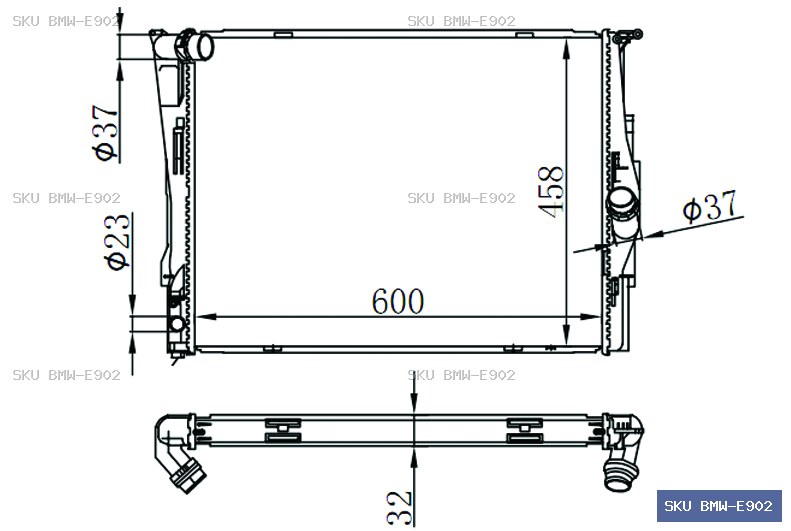 BMW 3 Series E90 316 2005-2012 Radiator BMW-E902
