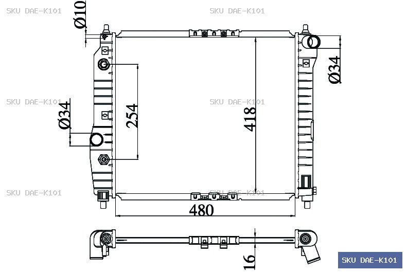 Daewoo Kalos 03/03-12/04 Radiator DAE-K101