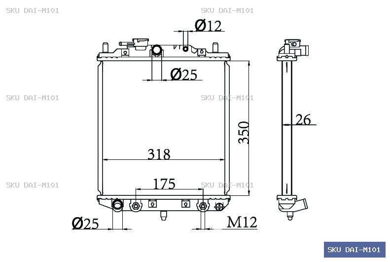 Daihatsu Mira Other Radiator DAI-M101