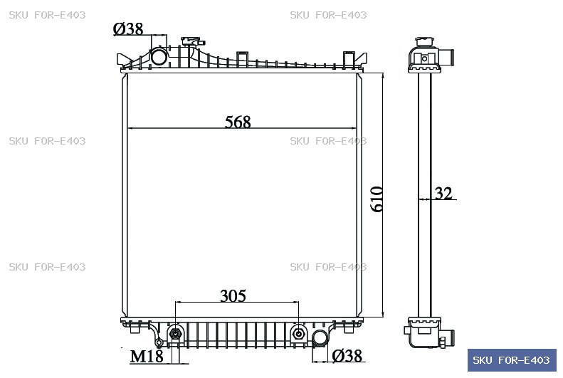 Ford Explorer U215 2006-2010 Radiator FOR-E403