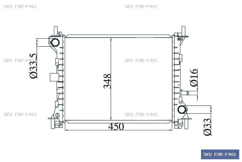 Ford Focus 2000-2002 Radiator FOR-F401