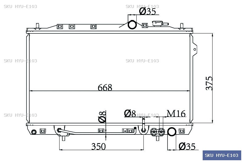 Hyundai Elantra J1 1990-1995 Radiator HYU-E103