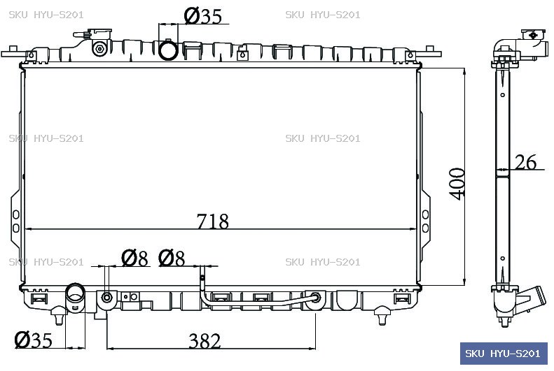 Hyundai Sonata EF 1998-2005 Radiator HYU-S201
