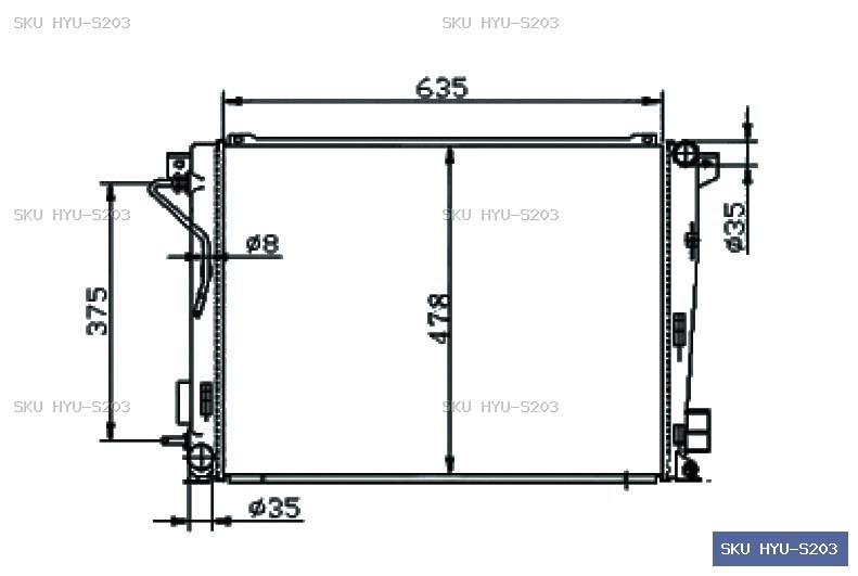 Hyundai Sonata NF 2005-2009 Radiator HYU-S203