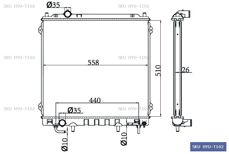 Hyundai Terracan 2001-2007 Radiator HYU-T102