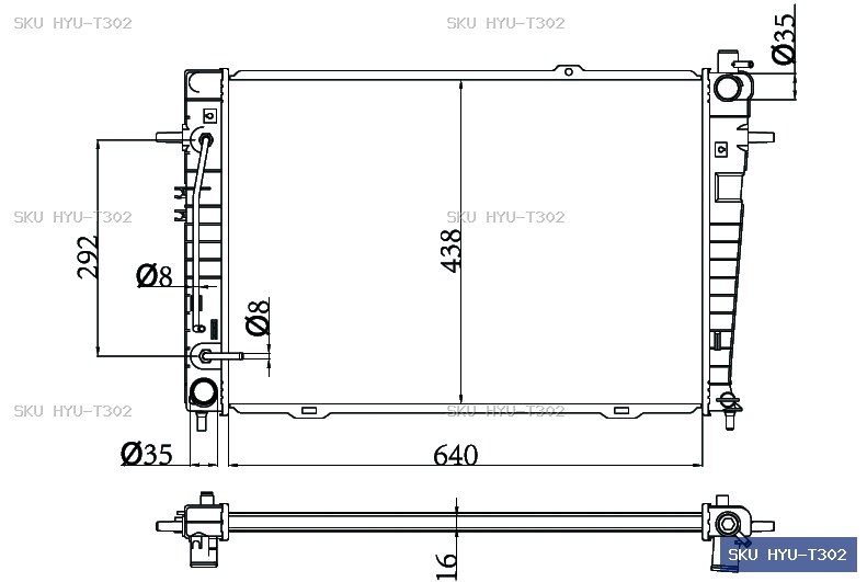 Hyundai Tucson JN81 2004-2009 Radiator HYU-T302