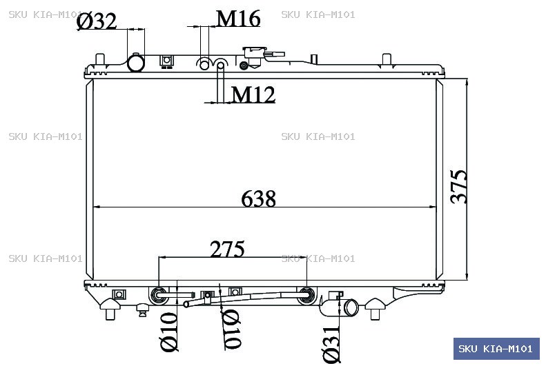 KIA Mentor FA2 12/96-04/98 Radiator KIA-M101