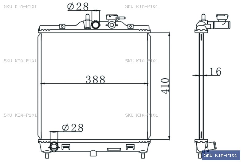 KIA Picanto BK51 1st Gen 2004-2011 Radiator KIA-P101
