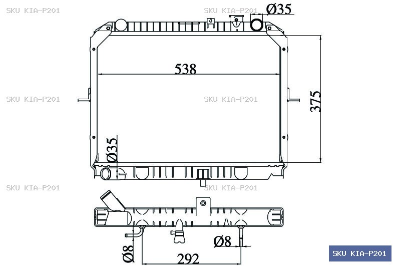 KIA Pregio Pregio Radiator KIA-P201