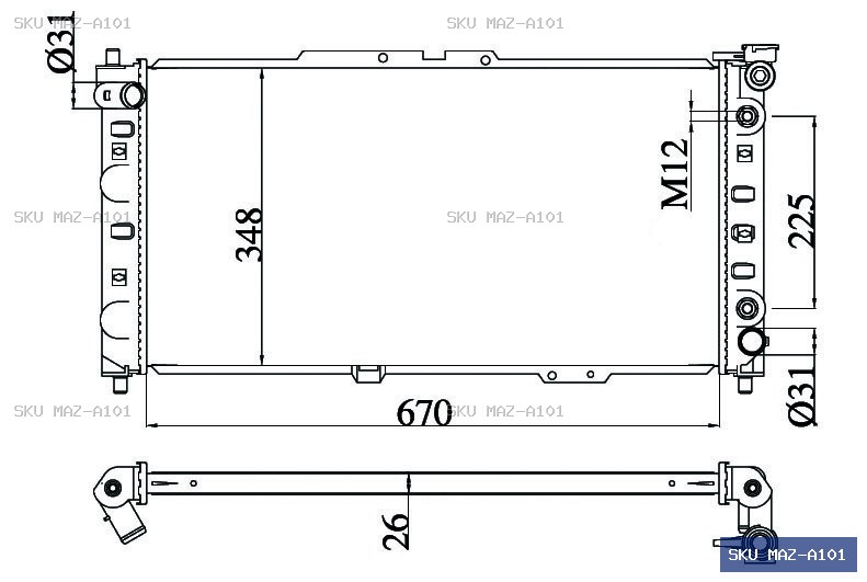 Mazda Astina Other Radiator MAZ-A101