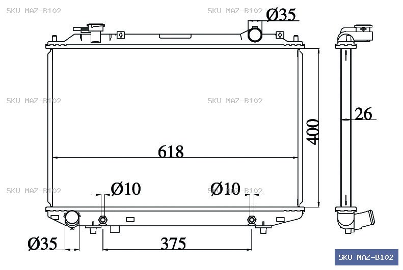 Mazda B2200 UF 92-96 Radiator MAZ-B102