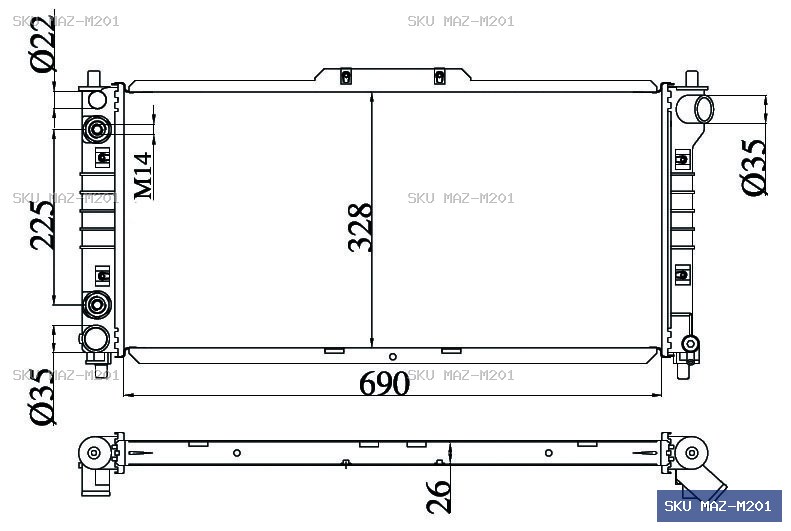 Mazda Capella GW Radiator MAZ-M201