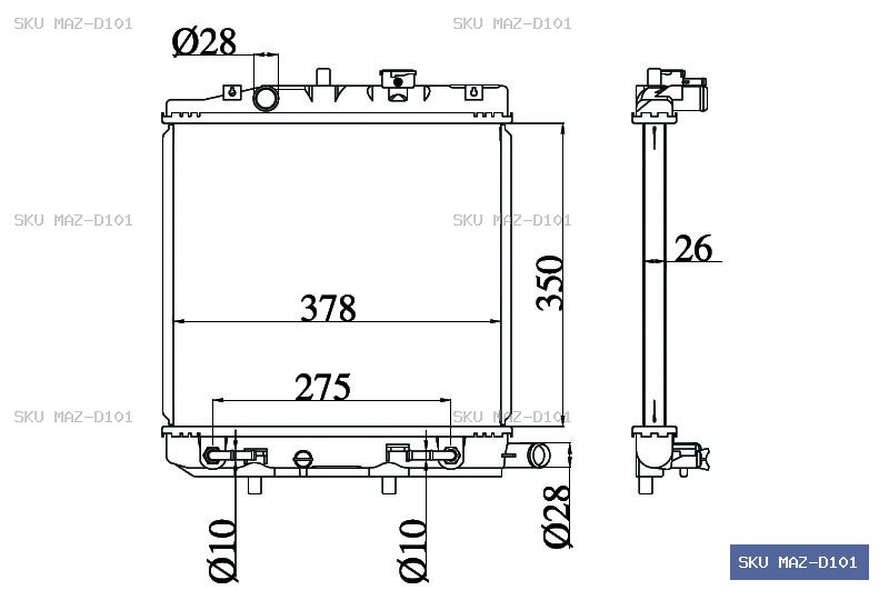 Mazda Demio DW 1996-2002 Radiator MAZ-D101