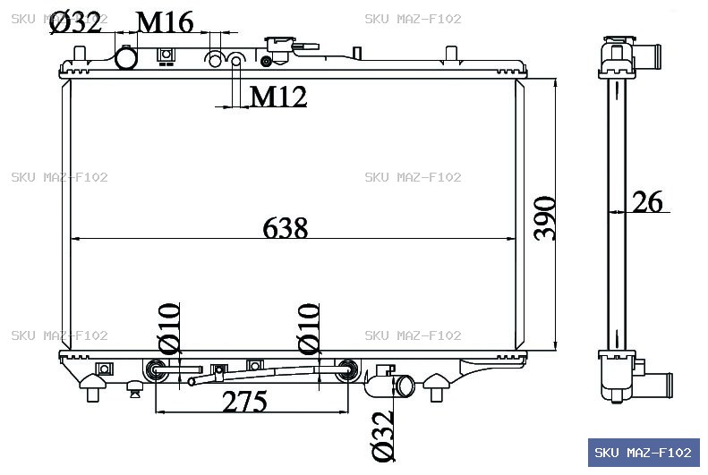 Mazda Familia BG 90-94 Radiator MAZ-F102