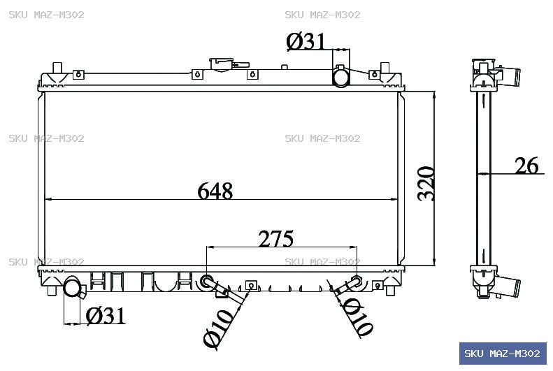 Mazda MX5 NB Radiator MAZ-M302
