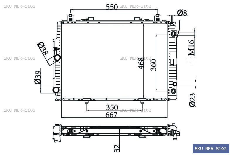 Mercedes-Benz S Class W140 1991-1999 Radiator MER-S102