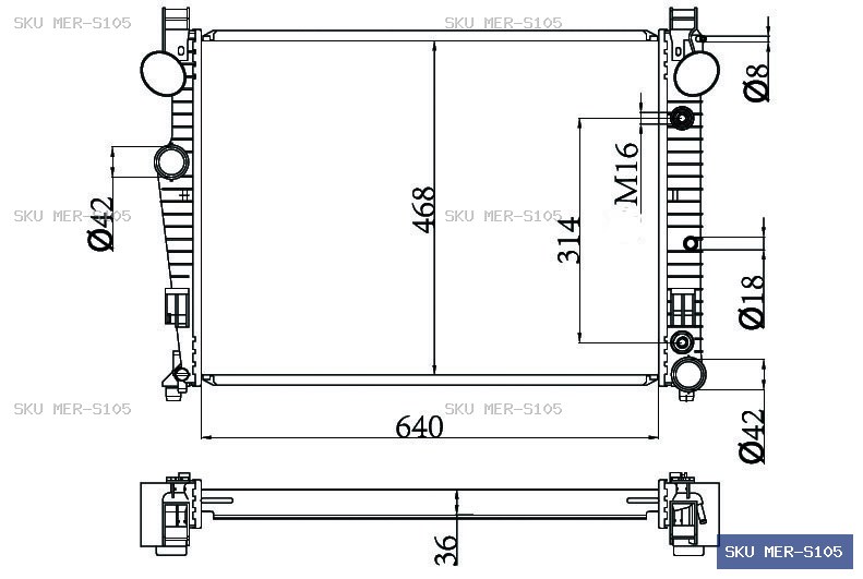 Mercedes-Benz S Class W220 1999-2006 Radiator MER-S105