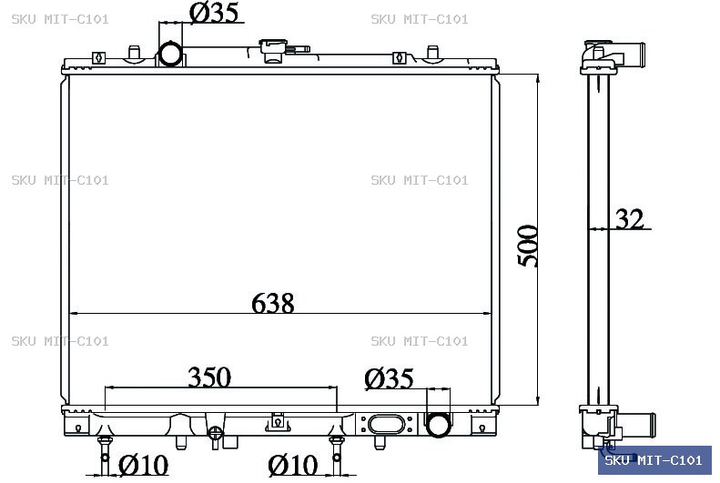 Mitsubishi Challenger K96W Radiator MIT-C101