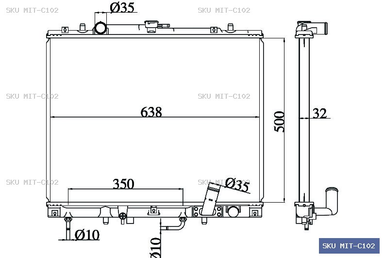 Mitsubishi Challenger K96W Radiator MIT-C102