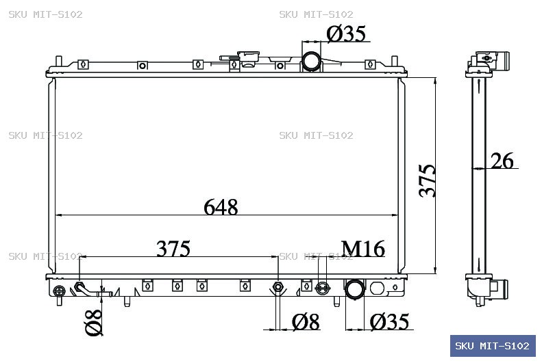 Mitsubishi Chariot N33W Radiator MIT-S102