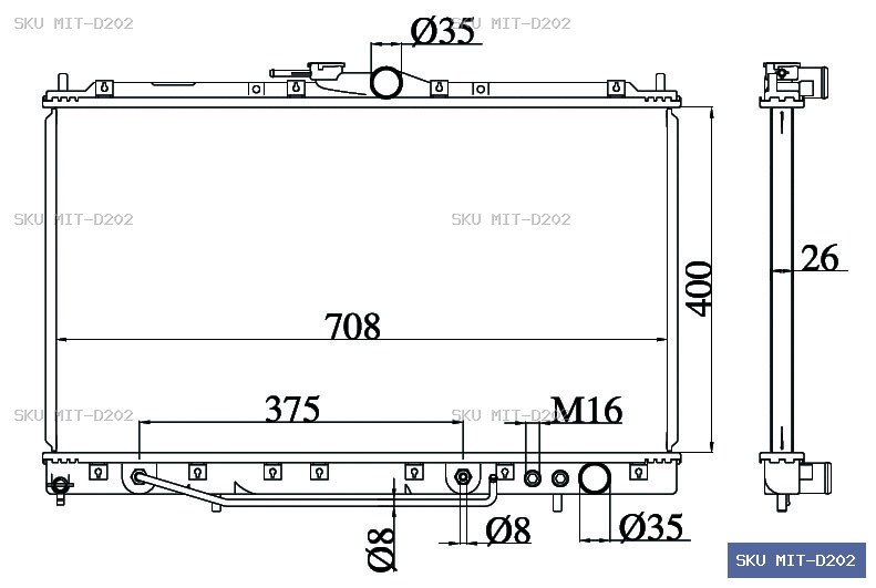 Mitsubishi Diamante F12A Radiator MIT-D202