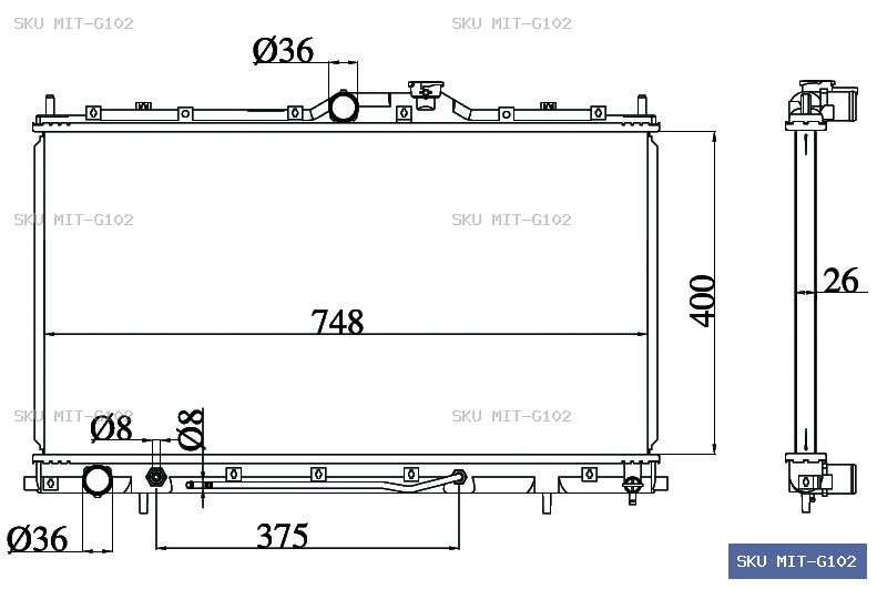 Mitsubishi Galant CY4A 2007 Radiator MIT-G102