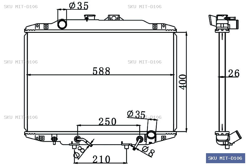 Mitsubishi L200/Triton KA4 Radiator MIT-D106