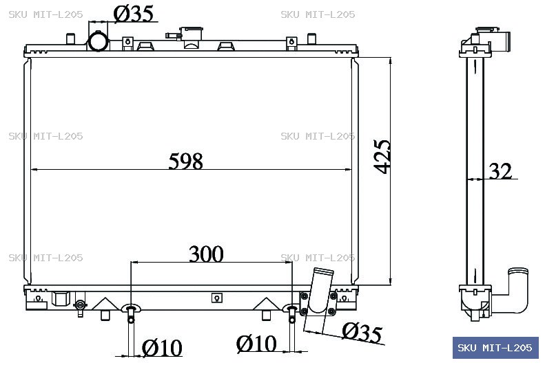 Mitsubishi L200/Triton KA4 Radiator MIT-L205
