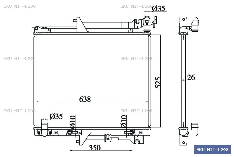 Mitsubishi L200/Triton KB8T 2006-on Radiator MIT-L208