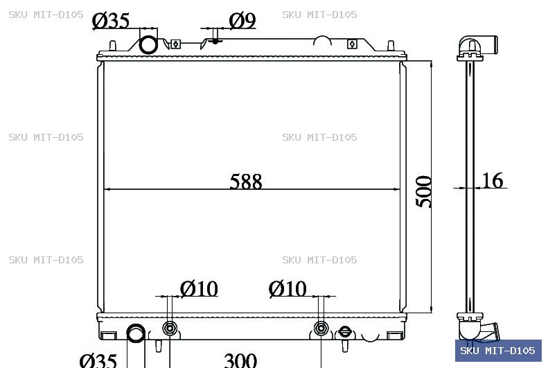 Mitsubishi L400 Other Radiator MIT-D105