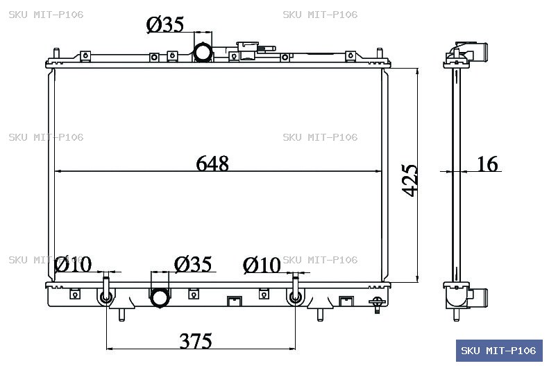 Mitsubishi Pajero V73W Radiator MIT-P106