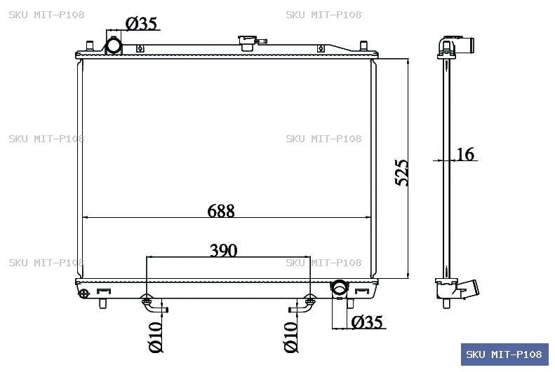 Mitsubishi Pajero V73W Radiator MIT-P108