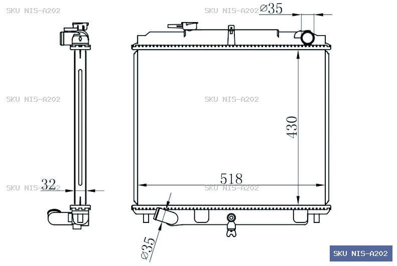 Nissan Atlas F24/H43 01/95-12/10 Radiator NIS-A202