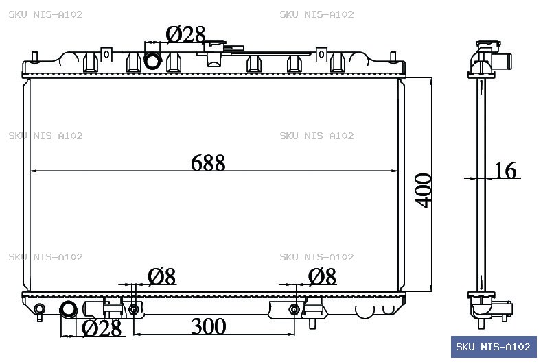 Nissan Avenir / Expert W11 1999-2005 Radiator NIS-A102