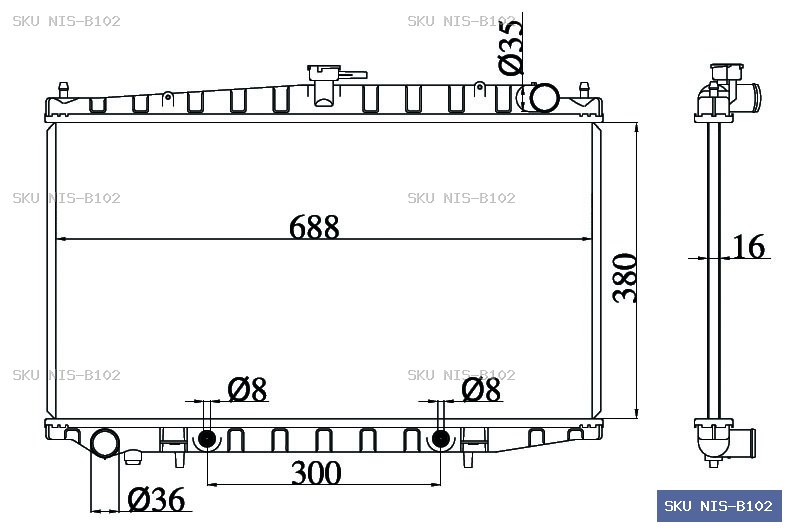 Nissan Bluebird U13 1991-1995 Radiator NIS-B102