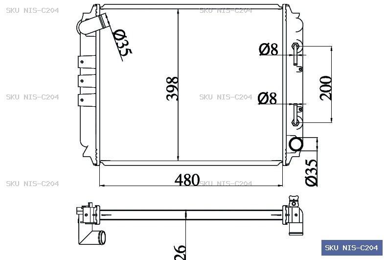 Nissan Caravan Homy E24 1986-2001 Radiator NIS-C204