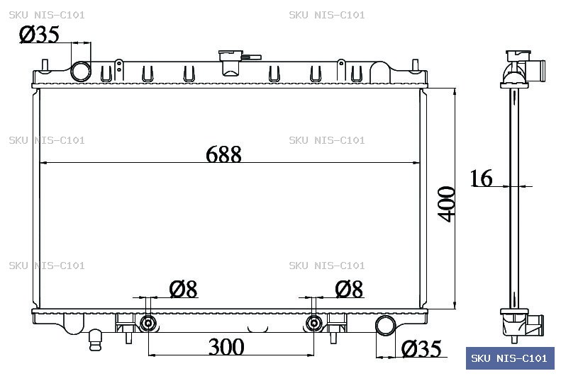 Nissan Cefiro A32 1994-1998 Radiator NIS-C101