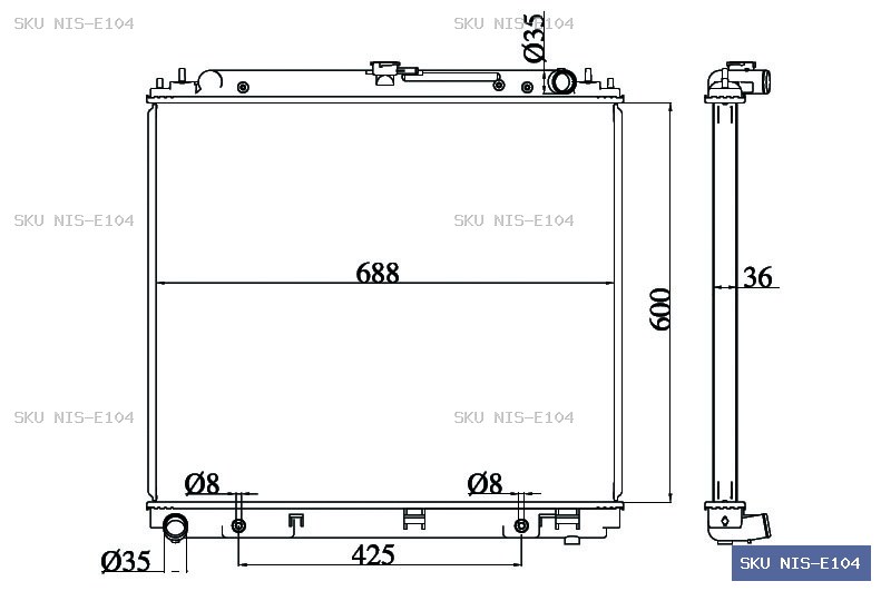 Nissan Elgrand E51 06/02-05/10 Radiator NIS-E104