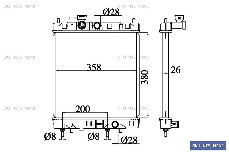 Nissan March K11 1992-2001 Radiator NIS-M202