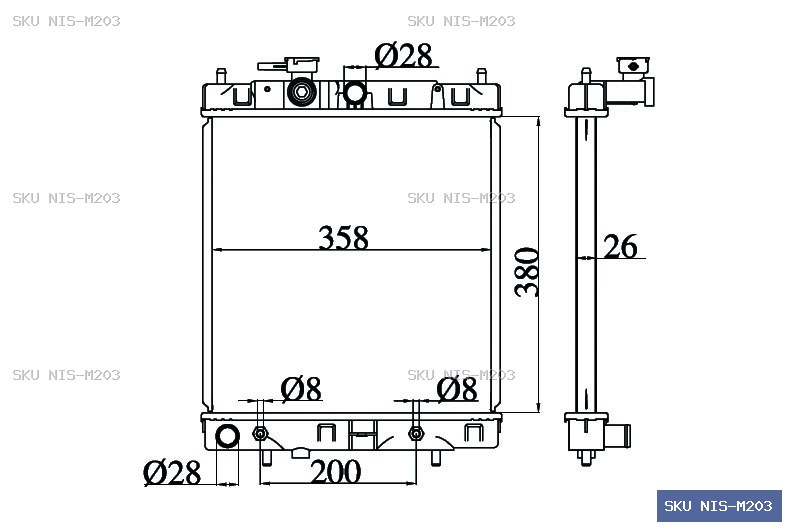 Nissan March K11 1992-2001 Radiator NIS-M203