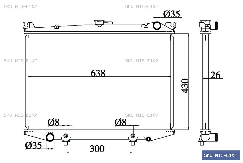 Nissan Mistral R20 1993-1996 Radiator NIS-E107