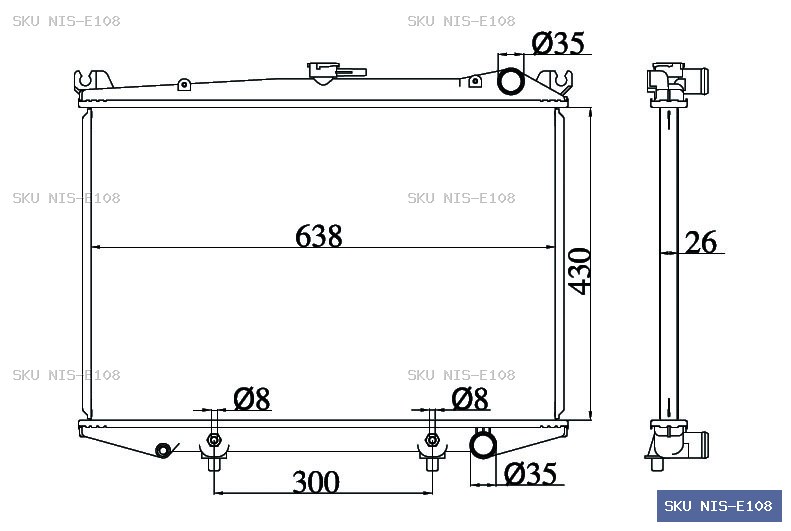 Nissan Mistral R20 1993-1996 Radiator NIS-E108