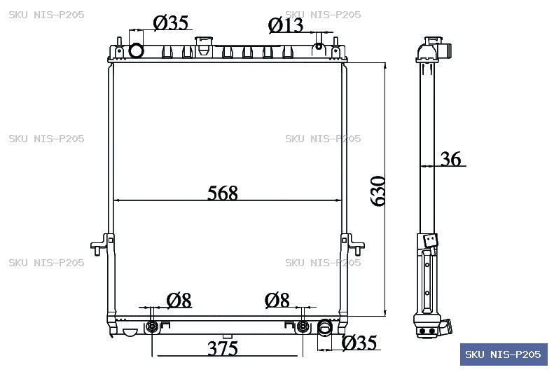 Nissan Patrol Y61 1999-2003 Radiator NIS-P205