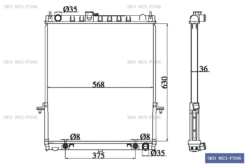 Nissan Patrol Y61 1999-2003 Radiator NIS-P206
