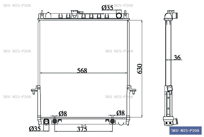 Nissan Patrol Y61 1999-2003 Radiator NIS-P208