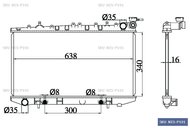 Nissan Primera P10 1990-1995 Radiator NIS-P101