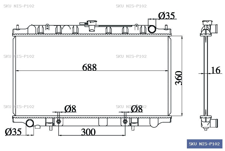 Nissan Primera P11 1995-2001 Radiator NIS-P102