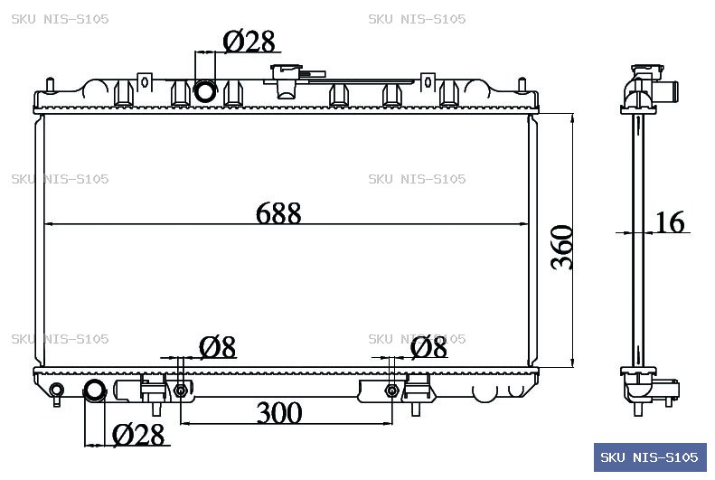 Nissan Pulsar N16 2000-2003 Radiator NIS-S105
