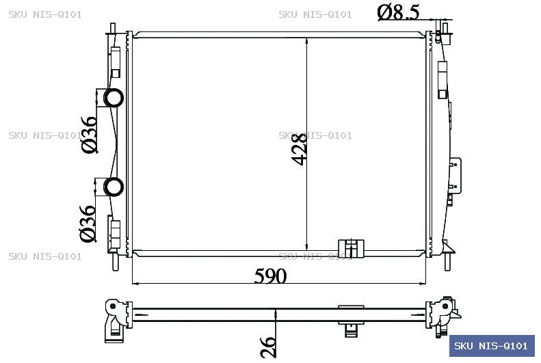 Nissan Qashqai J10 02/07-06/09 Radiator NIS-Q101